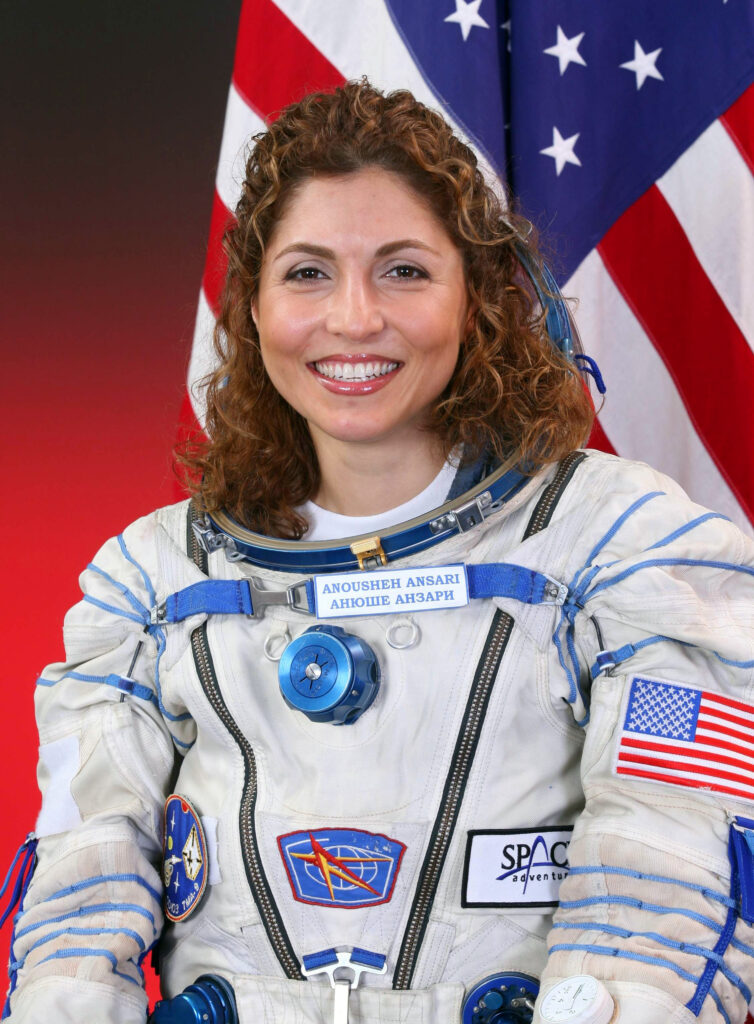 Anousheh Ansari in her spacesuit