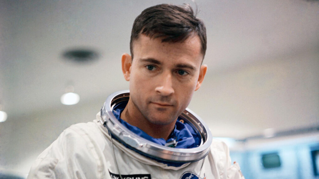 John W. Young in his spacesuit