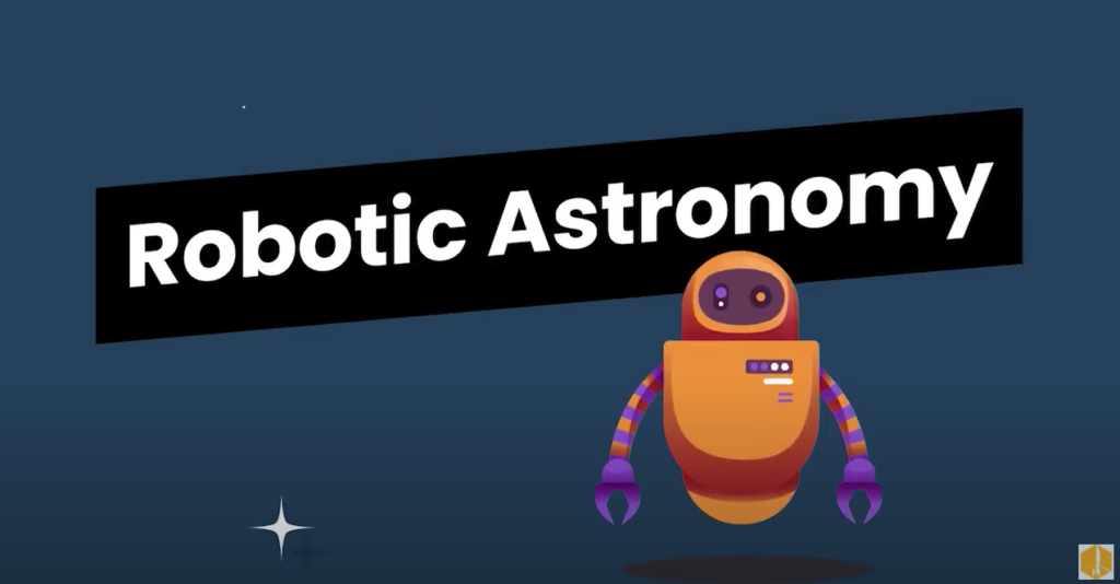 Robotics Astronomy: with the illustration of a robot floating