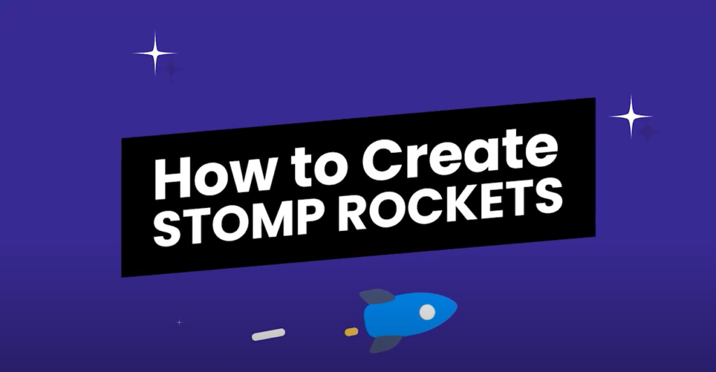 How to Create STOMP Rockets: with the illustration of a blue rocket