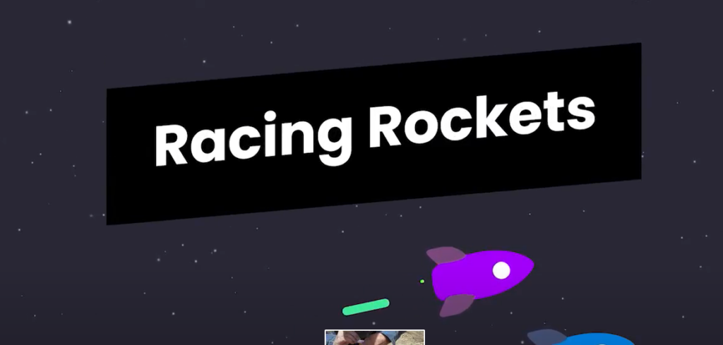 Racing Rockets: with an illustration of a purple and blue rocket