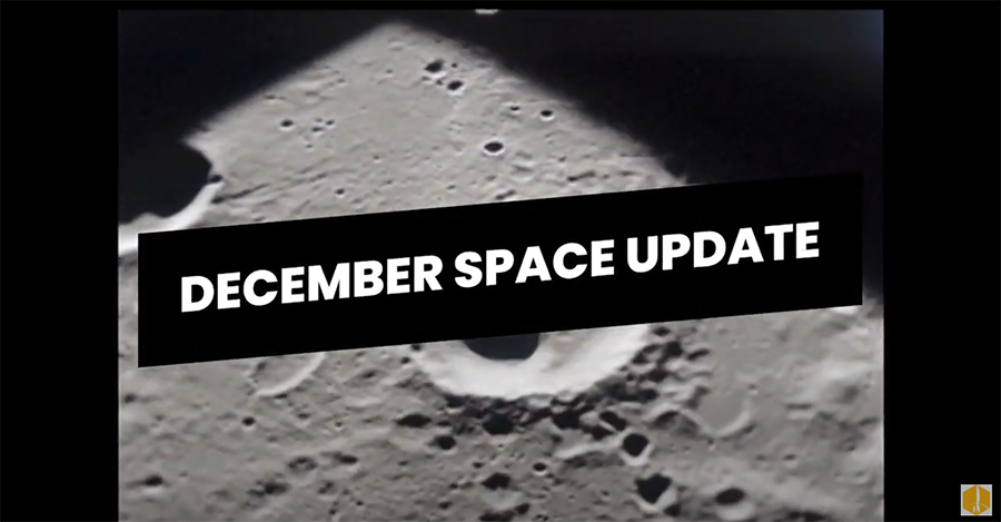 December Space Update: with an image of a close up of the moons surface